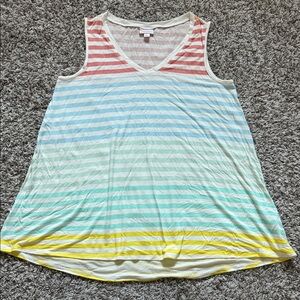 Striped Multi Color Sleeveless Tank